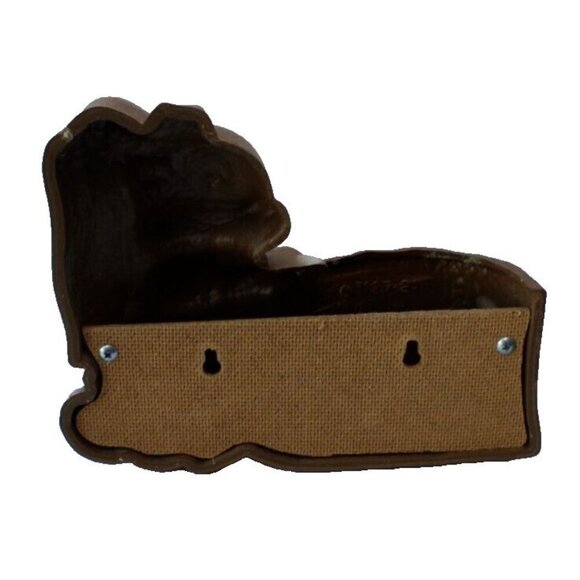 Vtg 1990 Plastic Burwood Plastic Brown Pink Girl Easter Rabbit Wall Planter Home - Picture 2 of 2